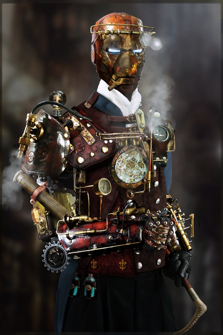 steampunked iron man
