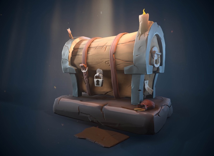 Stylized Chest Lowpoly