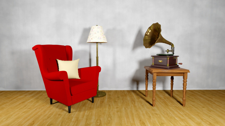 Gramophone with chair