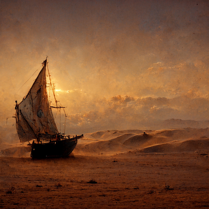 Sailing Boat in Sahara