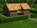 3D Bild: Haus mit Landschaft (Test-Render)