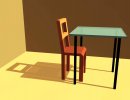 3D Bild: Table and seat