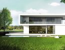 3D Bild: Einfamilienhaus Bauhausstil
