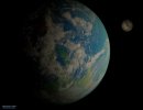 3D Bild: Erde und Mond