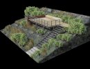 3D Bild: Terrasse in felsiger Hanglage