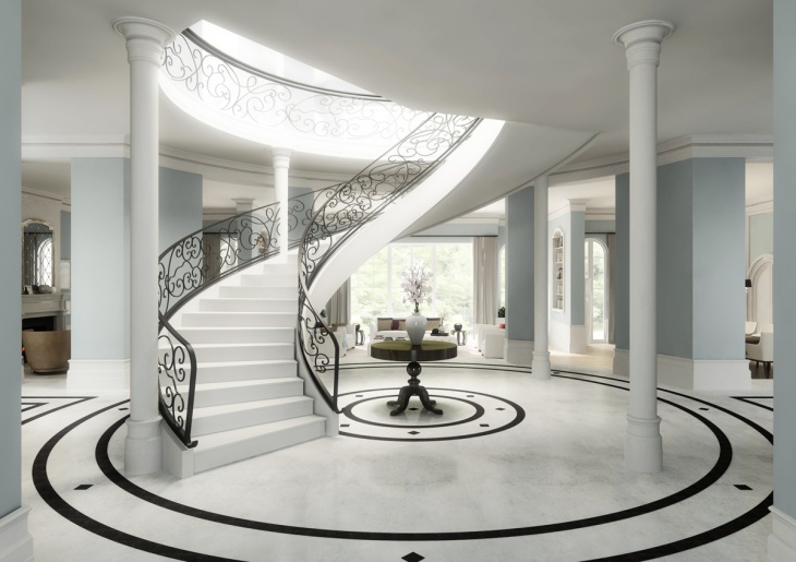 Architektur Visualisierung Villa Moskau Empfangsbereich