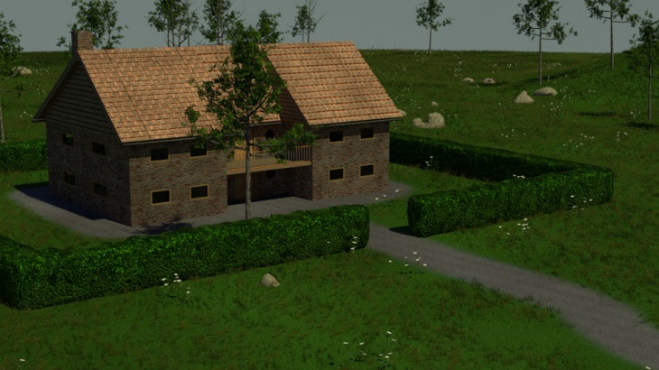 Haus mit Landschaft (Test-Render)