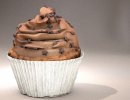 3D Bild: Dinkelvollkorn Schokomousse Cupcake