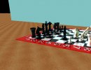 3D Bild: Schachbrett mit ambientem u. parallelem Licht
