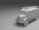 3D Bild: Altes Feuerwehrauto