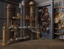 3D Bild: Steampunk Kontrollraum
