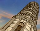 3D Bild: Torre pendente di Pisa in serata