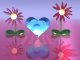 Blaues Herz (beleuchtet) mit Blumen